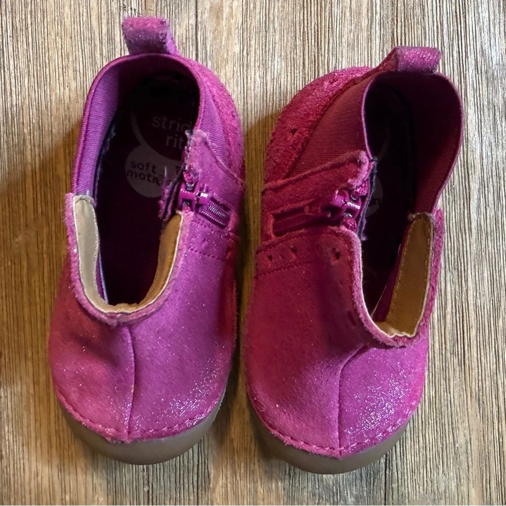 Stride Rite Soft Motion Agnes Heart Glittery Pink Boots Size 5M
